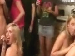 Bunch of horny girls playing beer pong game and group sex