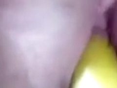 Girlfriend fingered horny with the banana Dirty talk german
