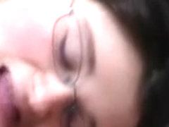 Four eyed fat doxy knows how to give a great blow job