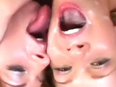 Two lustful milfs get their fiery holes fucked rough by three hung guys