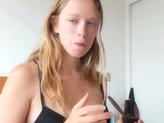 Girl next door masturbation near the window on webcam