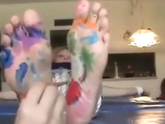 feet paint tickle