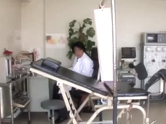 Sako gets her asian twat examined in the gynecologist room 
