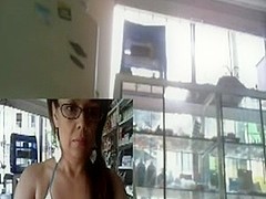 webcam girl at work