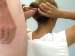 combing hair and cum on it