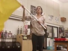 Candid band teacher ass dance instruction video