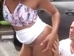 Sexy Black Chick Has Oral Sex With Boyfriend Outdoors