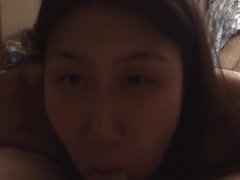 Asian pov wife deepthroating blowjob