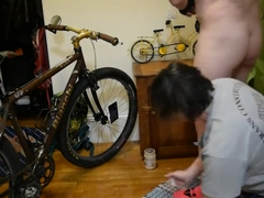Mature BBW Slut Blows and Rims Bike Guy