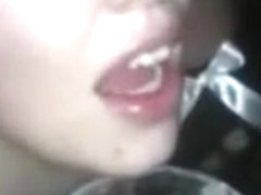 teen drinks cum out of every dick at club