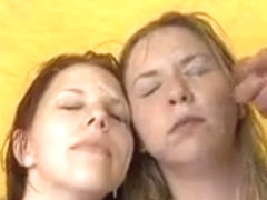 Zara Ryan And Annabell Harvey Sharing Facial Cumshot Load