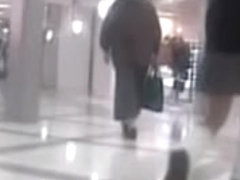 Asian schoolgirl was skirt sharked inside of a shopping mall