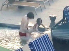 Couple Fucking in a Public Pool