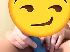 Teen uses vibrator on pussy