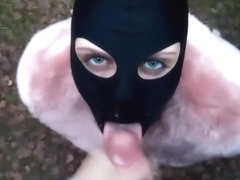 Masked Slut Give Head In The Woods