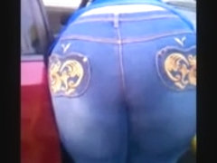 SSBBW HUGE ASS IN TIGHT JEANS AT THE CARWASH!