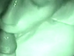 Night time filming blowjob with facial