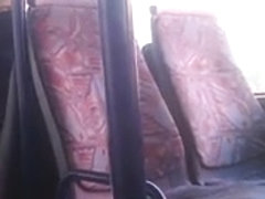 jerking for blonde mature woman on bus 3