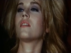 Blonde reaches orgasm in a weird retro porn movie