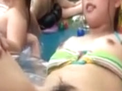 Asians Stuck In Time Getting Fingered From Guy In Pool