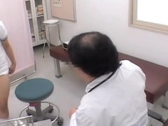 Japanese girl is examined by the gynecologist in spy video