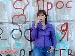 Russian wife role-playing as prostitute public oral