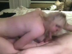 Nasty Blonde Swallows a Load of Cum
