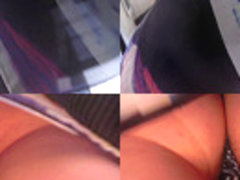 G-string wearing bitch filmed in upskirt video clip