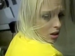 Blonde slut sucks and fucks at work in her break