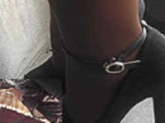Hidden upskirt cam films sexy bodycolor pantyhose