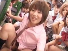 Hottest Japanese slut Ayaka Kasagi, Ren Hitomi in Crazy Bus, Teens JAV clip