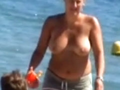 Topless beach, big tits