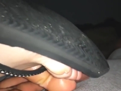 Ally uses one flip flop for cumming