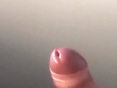 chubby guy jerking cock off