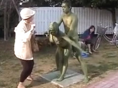 Asian Chick Is A Statue Getting Some Sex