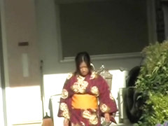 Teen Asian dressed in traditional clothes got boob sharked