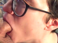 blow job then over her face and glasses