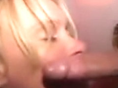 Blonde Slut Sucking Dick And Taking Facial Through Hole