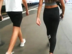 Candid Ass in leggings