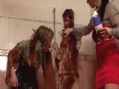 Friends Get Wet And Messy After Some Food Play