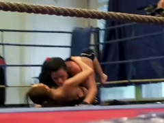 Watch lesbian wrestling between two cuties