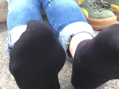 Toe Wiggle Black Socks (Nyc Finest Feet)