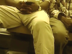 Black guy bulge on subway NYC June 2018