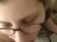 Amateur Student Girlfriend With Glasses Blowjob Sperm Eating