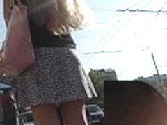 Adorable and hawt blond upskirt movie