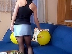 Fun with balloons in front of webcam