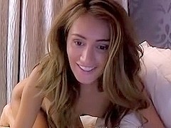 Dildo stuck in pussy on a webcam
