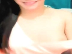 Exotic shemale enjoying handjob on cam