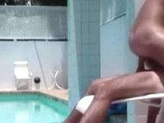 Poolside sex with hot guys