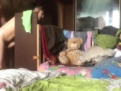 Teddy bear is made to watch a hot amateur couple fucks